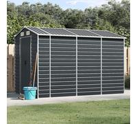 LoogCape Tool Shed Anthracite 191 x 300 x 198 cm Galvanised Steel Weatherproof Waterproof Robust Garden Shed with Large Storage Space for Tools, Devices, Furniture, Protection and Safe Storage