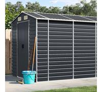 LoogCape Tool Shed Anthracite 191 x 980 x 198 cm Galvanised Steel Weatherproof Lockable with Large Storage Space for Tools, Garden Tools, Lawnmower, Bike, Wheelie Bin, Ideal for Outdoor Use