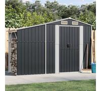 LoogCape Tool Shed Anthracite 277 x 93 x 179 cm Galvanised Steel Weatherproof Waterproof Storage Protection Lockable for Garden, Tools, Lawnmower, Bike, Wheelie Bin, Storage, Shelter