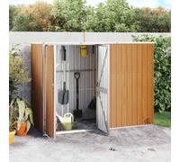 LoogCape Tool Shed Brown 225 x 89 x 161 cm Galvanised Steel Weatherproof Waterproof Storage Space for Garden Tools Tool Shed