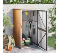 LoogCape Tool Shed Brown 88 x 89 x 161 cm Galvanised Steel Weatherproof Garden Shed with Lockable Door for Storage and Protection of Tools, Lawnmowers and Garden Accessories