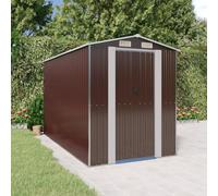 LoogCape Tool Shed Dark Brown 192 x 357 x 223 cm Weatherproof Storage Space Made of Galvanised Steel with Sliding Door and Ventilation for Garden Shed, Tool Shed, Storage, Protection