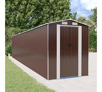 LoogCape Tool Shed Dark Brown 192 x 938 x 223 cm Galvanised Steel Weatherproof Waterproof with Lockable Door for Durable Garden Shed and Equipment Storage
