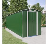 LoogCape Tool Shed Green 192 x 689 x 223 cm Galvanised Steel Weatherproof Lockable with Large Storage Space for Garden Tools and Outdoor Storage