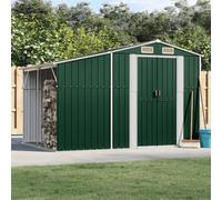 LoogCape Tool Shed Green 277 x 192.5 x 179 cm Galvanised Steel Weatherproof Waterproof Storage Space for Garden Tools, Appliances, Furniture, Robust Metal, Lockable, Sturdy Design for Outdoor Use
