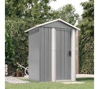 LoogCape Tool Shed Grey 126 x 97.5 x 177 cm Galvanised Steel Weatherproof Waterproof with Lockable Gate for Secure Garden Storage and Versatile Storage Space for Tools, Lawnmowers
