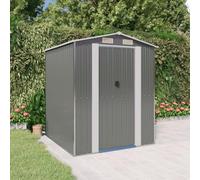 LoogCape Tool Shed Light Grey 192 x 191 x 223 cm Galvanised Steel Weatherproof Lockable with Large Storage Space for Garden Tools Lawn Mowers and Bicycles Outdoor