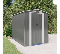 LoogCape Tool Shed Light Grey 192 x 274 x 223 cm Galvanised Steel Weatherproof Waterproof with Lockable Door and Large Storage Space for Garden, Tools, Lawnmower, Bicycle and Storage