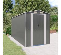LoogCape Tool Shed Light Grey 192 x 440 x 223 cm Galvanised Steel Weatherproof Waterproof with Practical Door and Large Storage Space for Tools Garden Tools and Storage in the Garden