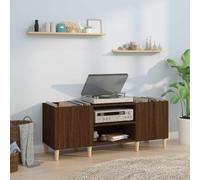 LoogCape Top Cabinet Brown Oak Look 121 x 38 x 48 cm Wood Material with Lots of Storage Space for LP Records, TV Cabinet, Side Cabinet, Storage in Living Room, Bedroom or Office