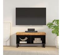 LoogCape TV Cabinet 85 x 33 x 43.5 cm Solid Wood Mango with Storage Space, Cable Management and Sturdy Design for Living Room, Home Cinema, Gaming, Sideboard, Media Cabinet, Hifi Rack, Chest of