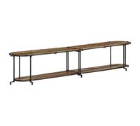 LoogCape TV Shelf 200 x 42 x 40 cm Solid Reclaimed Wood with Iron Frame for Living Room, Home Cinema and Gaming, Versatile Sideboard, Storage Space, Cable Management, Robust TV Lowboard, Durable
