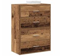 LoogCape Two Cabinets with 2 Drawers, Antique Wood Look, 60 x 31 x 40 cm, Multi-Purpose Storage Furniture for Bedroom, Living Room, Hallway, Bathroom, Office