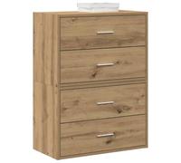 LoogCape Two Cabinets with 2 Drawers Artisan Oak 60 x 31 x 40 cm Versatile Storage for Living Room, Bedroom, Hallway, Office, Bathroom, Children's Room, with Robust Wood Material, Flexible Assembly