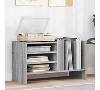 LoogCape Vinyl Record Cabinet with Shelf, Grey Sonoma, 78.5 x 35 x 45 cm, Robust Wood Material, Modern Design, Versatile for Living Room, Home Cinema, Office, Storage Space, Cable Management