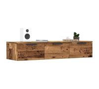 LoogCape Wall Cabinet Reclaimed Wood Look 102 x 30 x 20 cm Wood Material Versatile Storage Space for Living Room, Hallway, Kitchen or Office, Robust Design, with Drawers, Maximum Load 60 kg, Shelves