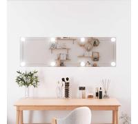 LoogCape Wall Mirror with LED Lighting 30 x 100 cm Glass Rectangular Cosmetic Mirror for Hallway Bathroom Bedroom with USB for Warm White Cool White Light and Mounting Clips