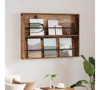 LoogCape Wall Mounted Magazine Rack with Old Wood Design, 100 x 12 x 70 cm, Wood Material, Space-Saving, Versatile for Living Room, Office, Bathroom