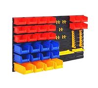LoogCape Wall Mounted Tool Organizer with Multiple Container Hooks and Brackets for Workshop Garage Basement Hobby Room Industrial