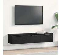 LoogCape Wall Shelf Black Oak Look 102 x 30 x 20 cm Wood Material Durable Storage Space for Living Room Dining Room Hallway and Office Space Saving Design with Drawer Versatile