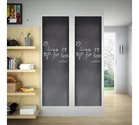 LoogCape Wall Sticker Chalkboard 0.45 x 2 m with 2 Rolls, Wipe-Clean, Magnetic, Writable, Includes Chalk for Children's Room, Kitchen, Living Room, Flexible, Reusable