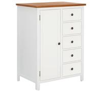 LoogCape Wardrobe 76 x 52 x 105 cm Solid Oak with 5 Drawers, Clothes Rail and Compartment for Bedroom, Children's Room, Hallway, Storage Space, Organiser, Laundry Cabinet, Corner Wardrobe