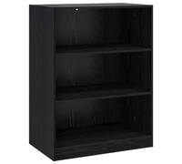 LoogCape Wardrobe Black Oak Effect 77 x 48 x 102 cm PB with Lots of Storage Space Height Adjustable Clothes Rail Organiser Space Saving Durable for Bedroom Hallway Dressing Room