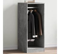 LoogCape Wardrobe Concrete Grey 48 x 41 x 102 cm Wood Material with Sturdy Clothes Rail Space-Saving Design Height-Adjustable Clothes Rail Ideal for Bedroom, Hallway or Office