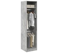 LoogCape Wardrobe Concrete Grey 50 x 50 x 200 cm Wood Material with 2 Compartments Minimalist Wardrobe Space Saving for Bedroom, Hallway, Children's Room, Sturdy Sliding Doors