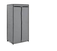 LoogCape Wardrobe Grey 75 x 50 x 160 cm with Fabric Cover, Plug-In System, Sturdy Iron Frame, Practical Storage, Ideal for Bedroom, Hallway or Children's Room