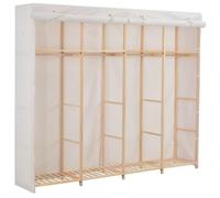 LoogCape Wardrobe White 200 x 40 x 170 cm Fabric with Storage Space, Organiser, Clothes Rail, Compartment, Mirror, Corner Cabinet, Laundry Closet, Ideal for Bedroom, Children's Room, Hallway, Dressing