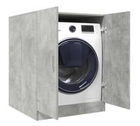 LoogCape Washing Machine Cabinet Concrete Grey 70.5 x 71.5 x 91.5 cm with Storage Space for Washing Machine and Dryer, Durable Wood Material, Easy-Care Design, Suitable for Bathrooms and Washrooms