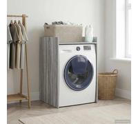 LoogCape Washing Machine Cabinet Grey Sonoma 67.5 x 62 x 97 cm with Large Storage Space Waterproof Surface Modern Design Easy Assembly Ideal for Bathroom, Bedroom, Hallway, Kitchen and Office