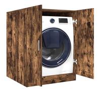 LoogCape Washing Machine Cabinet Smoked Oak 71 x 71.5 x 91.5 cm with Storage Space for Bathroom, Durable, Robust, Modern Design, Easy Cleaning, Includes Mounting Material, Ideal for Laundry