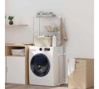 LoogCape Washing Machine Rack White 70 x 27 x 136 cm Aluminium Adjustable for Bathrooms and Washrooms Space Saving Freestanding Storage Organiser