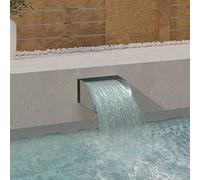 LoogCape Waterfall 304 Stainless Steel 30 x 34 x 14 cm for Pond, Garden Fountain, Water Feature Fountain, Cascade, Wall Fountain, Indoor, Outdoor