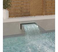 LoogCape Waterfall 304 Stainless Steel 45 x 34 x 14 cm for Garden Ponds Pool Water Course with Stainless Steel Water Source for Outdoor and Indoor Use Relaxing Decoration and Water Feature