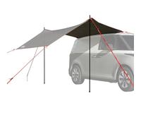LoogCape Waterproof Car Tent, Grey Orange, 185T Polyester PU Coating, 410 x 250 x 200 cm for Camping, Festival and Road Travel, with Carry Bag, Easily Packaged