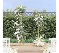 LoogCape Wedding Arch Gold 100 x 39 x 200 cm Steel Weatherproof for Garden Balcony Patio Pergola Trellis Gazebo Climbing Arch