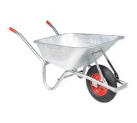 LoogCape Wheelbarrow 90 Litres 150 kg Galvanised Steel Plastic Garden Trolley Transport Trolley Construction Wheelbarrow Yard Truck Dump Truck Hand Truck for Gardening Construction and Transport