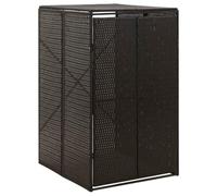 LoogCape Wheelie Bin Box for 1 Bin, Black, 70 x 80 x 117 cm, Made of Poly Rattan, Weatherproof, Lockable for Garden, Patio and Outdoor, Privacy Screen and Practical Rubbish Cover