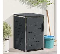 LoogCape Wheelie Bin Box for 1 x 240 L Wheelie Bin, Anthracite, Weatherproof, Expandable Bin House with Privacy Screen, Soft Close Lid, Magnetic Door, Ventilation, Ideal for Garden, Patio