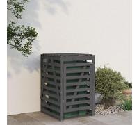 LoogCape Wheelie Bin Box, Grey, 84 x 90 x 128.5 cm, Made of Solid Pine Wood for Outdoor Use, Weatherproof, Lockable with Single Door and Ventilation, Expandable for 2 to 4 Tonnes