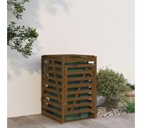 LoogCape Wheelie Bin Box, Honey Brown, 84 x 90 x 128.5 cm, Made of Solid Pine Wood for Garden, Patio and Outdoor, Weatherproof, Lockable, with Single Door, Privacy Screen, Flexible Extension