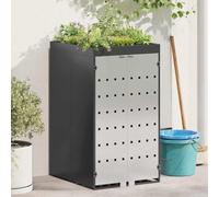 LoogCape Wheelie Bin Storage with Planter Roof for 240L Bin, Steel, Anthracite, Weatherproof, Expandable, Ventilated, for Garden, Patio, Outdoor, with Privacy Screen, Lockable, Durable Design