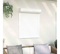 LoogCape White Aluminium and Polyurethane Roller Shutter 80 x 100 cm for Outdoor and Indoor Use with Manual Control, Privacy Screen, Sun Protection, Blackout, Insulation and Burglary Protection