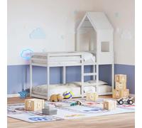 LoogCape White Children's Bed Roof 55 x 99 x 139.5 cm Solid Pine Wood for Children's Room Playground Retreat Open Side Durable Frame Rustic Charm Suitable for Children Under 6 Years