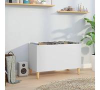 LoogCape White Panel Cabinet 74.5 x 38 x 48 cm Made of Wood with Sturdy Wooden Legs for LP Collection, Storage Space, Cable Management, Suitable as a Sideboard, Chest of Drawers or Media Furniture in