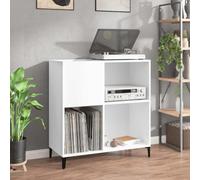LoogCape White Panel Cabinet 84.5 x 38 x 89 cm Wood Material with Metal Legs for Storage Space, Showcase, Living Room, Record Records, Side Furniture, High Board, Multipurpose, Sturdy Surface