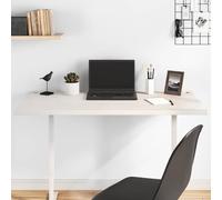 LoogCape White Solid Wood Desk Top 100 x 60 x 2.5 cm with Cable Management, Rounded Corners, Cable Duct and Organiser for Office, Home Office, Gaming, Ergonomic